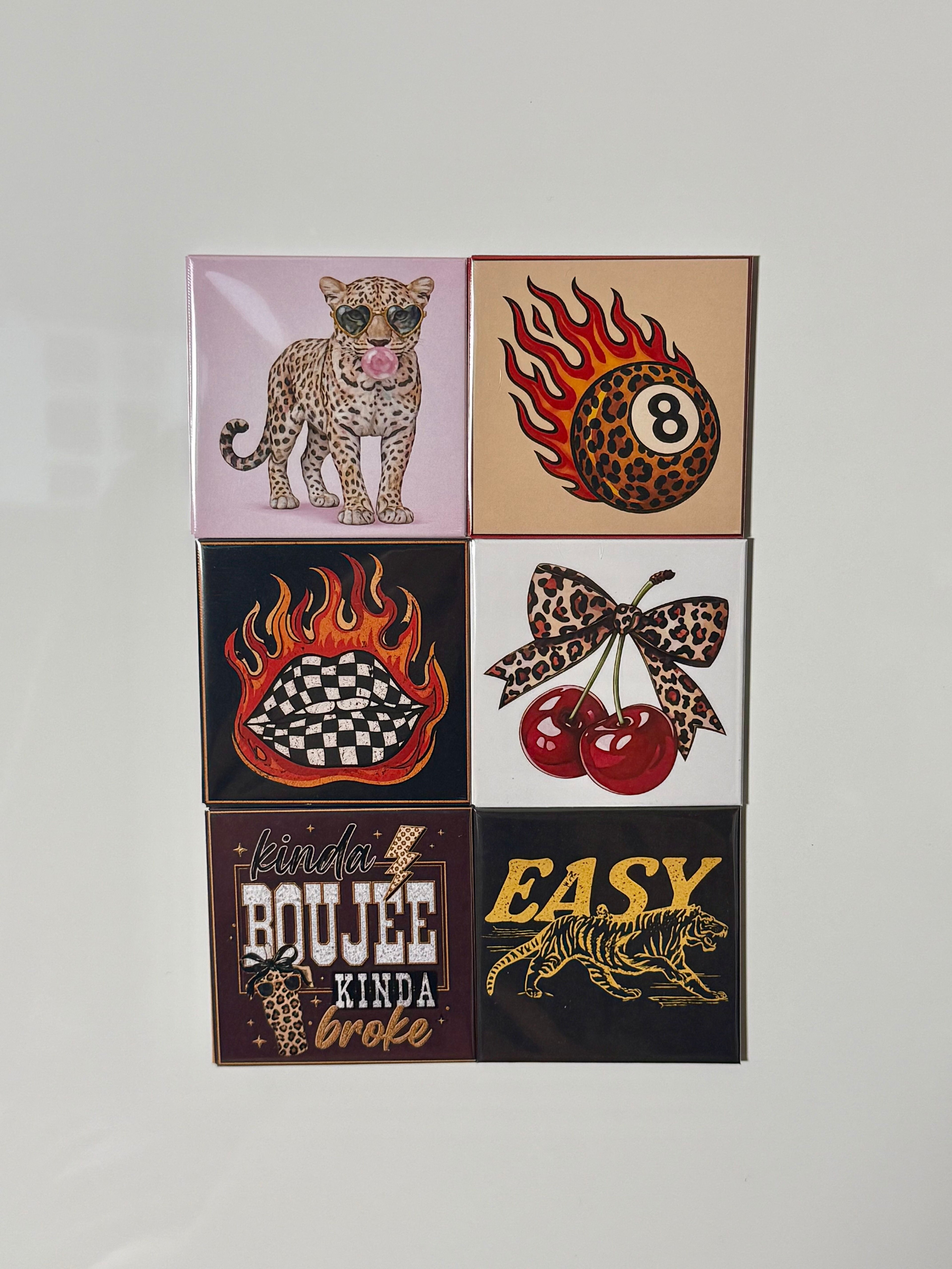 6 Edgy Themed Magnets