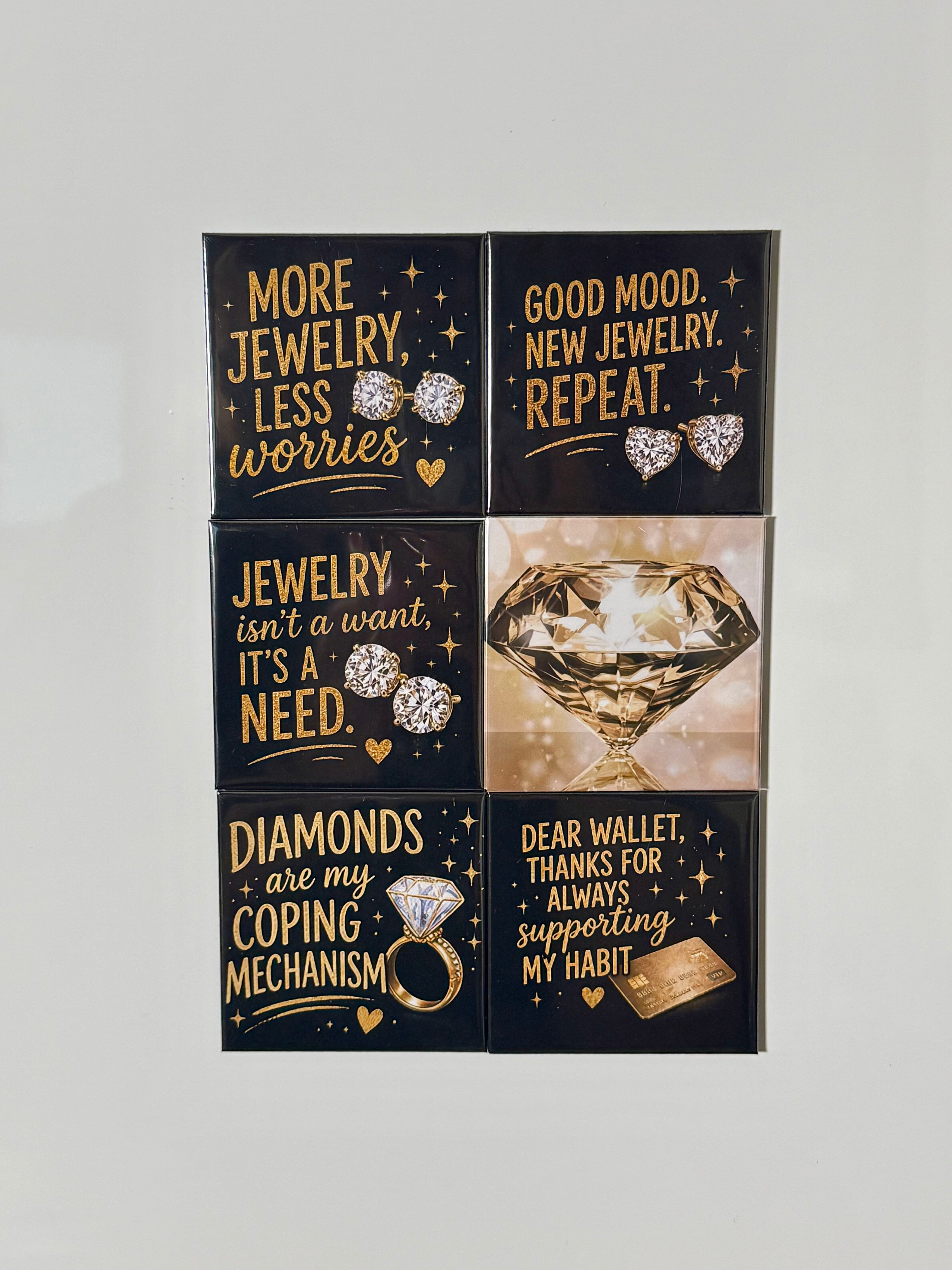 6 Jewelry Themed Magnets